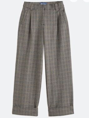 Democracy “Ab”solution Skyrise Trouser with Wide Cuff Pant in Black Plaid